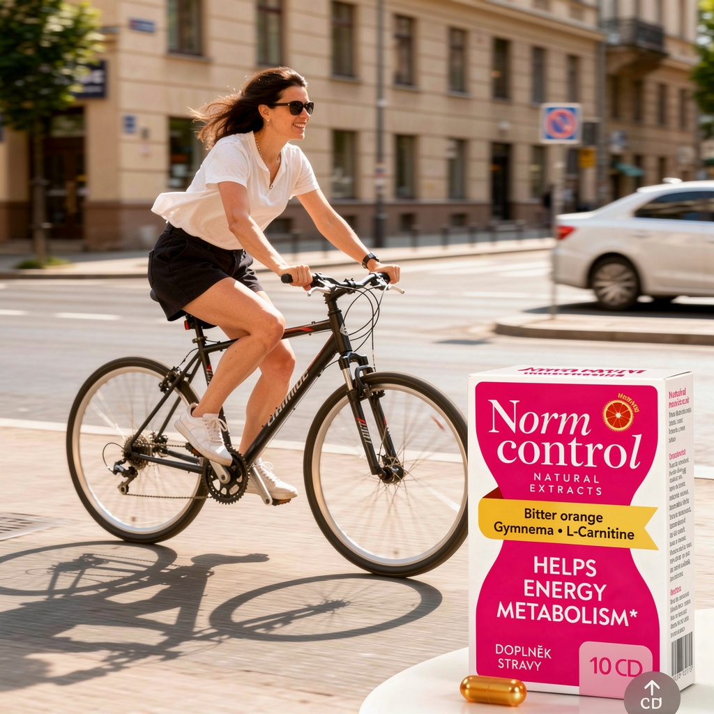 Aktivní člověk na kole v městském prostředí